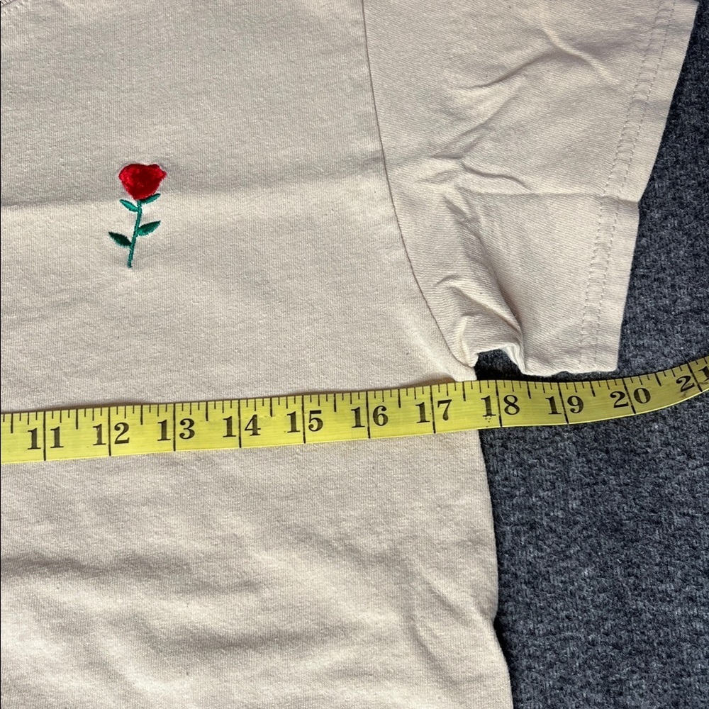 Riot Society Cream Tee with Red Rose Embroidery - Picture 5 of 6